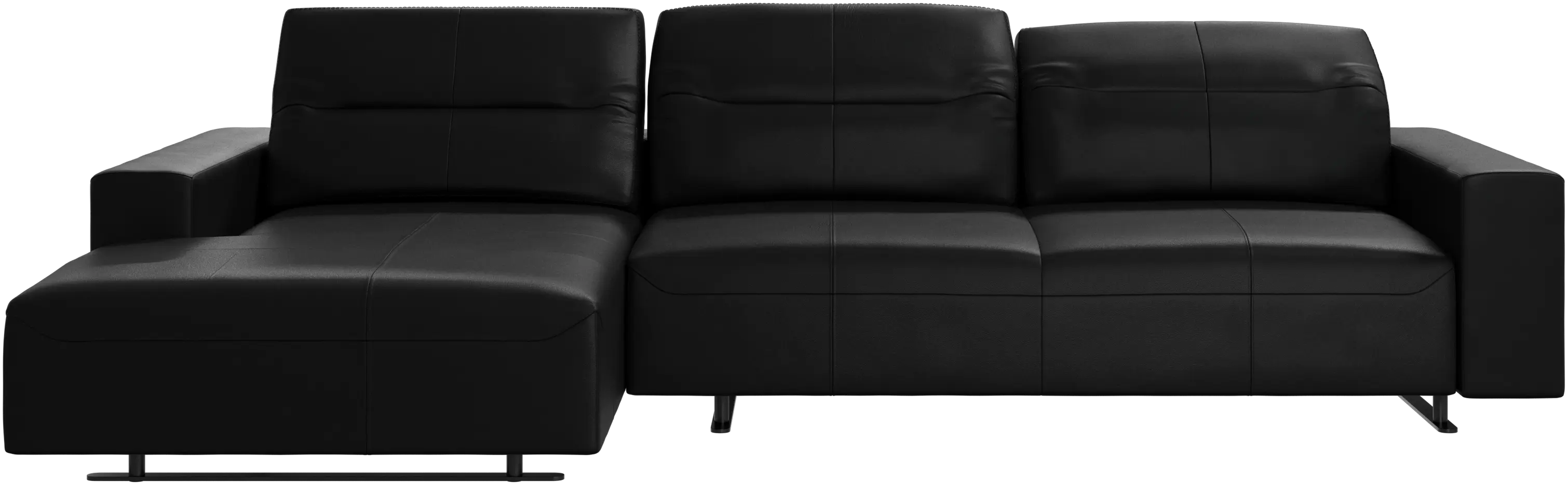 Hampton sofa with adjustable back, resting unit and storage left side